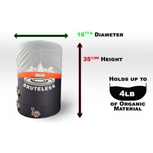 Boldtbags full mesh 32-gallon bag, 16.5" diameter, 35.5" height, holds 4lb organic material.