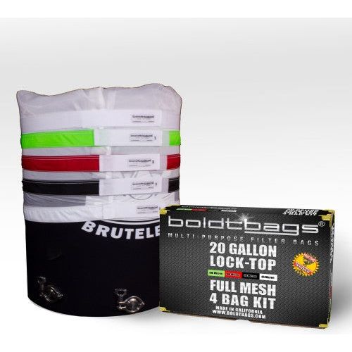 BoldtBags stacker filter bags, 20 gallon lock-top full mesh 4 bag kit.