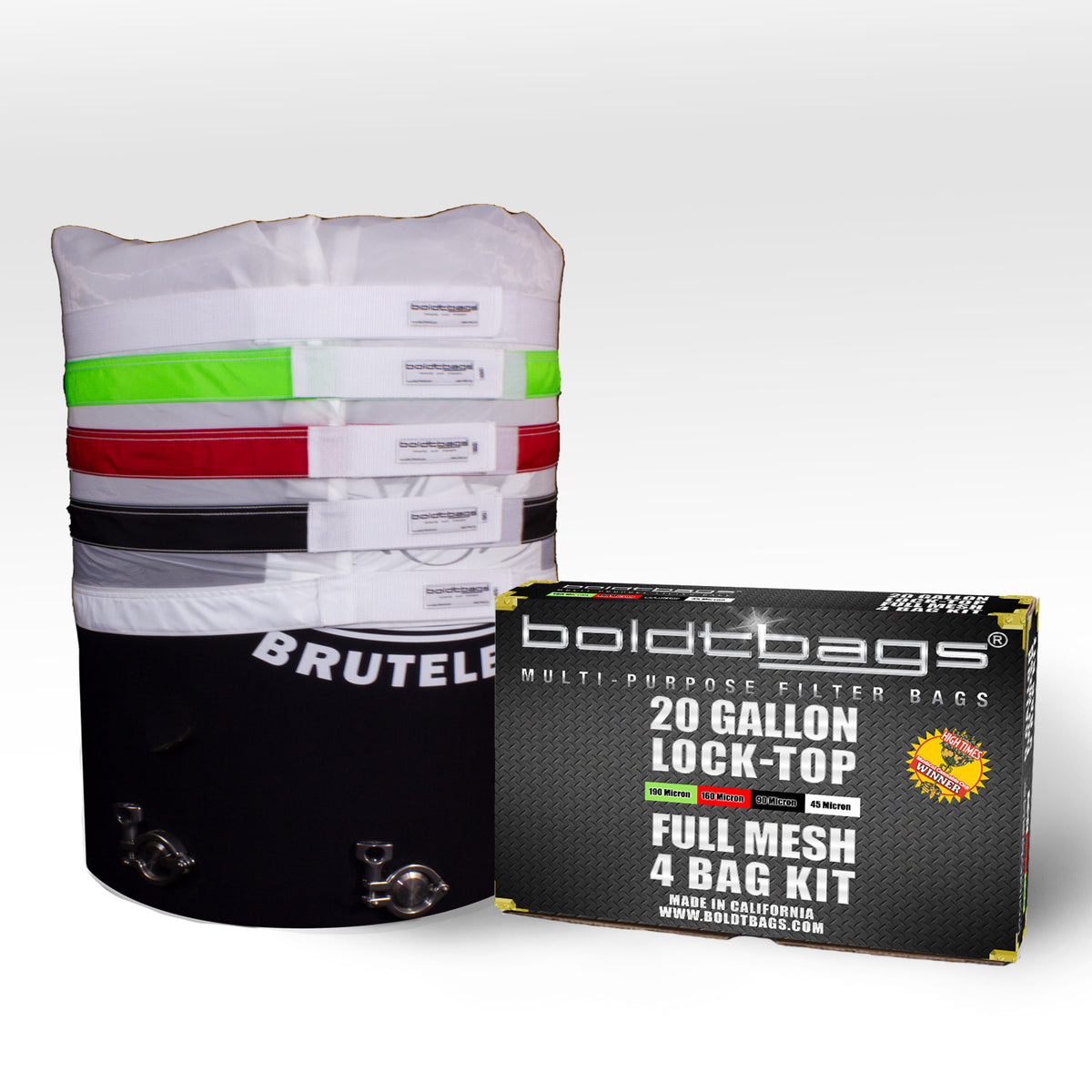 BoldtBags stacker filter bags, 20 gallon lock-top full mesh 4 bag kit.