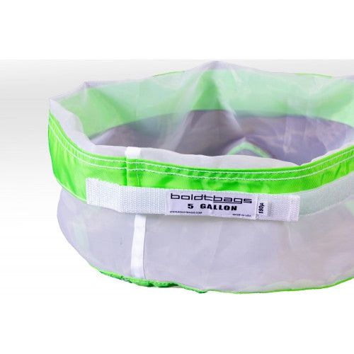 Boldtbags 5 gallon mesh stacker bag in lime green and white.