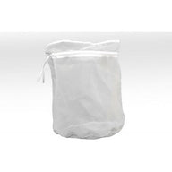 A white mesh laundry bag with a drawstring and zipper, shown open against a white background.