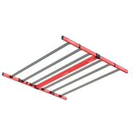 Red California Lightworks SOLARxtreme 640 full-spectrum LED grow light with silver light bars on a white background.