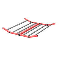 Red SolarXtreme 640 full-spectrum LED grow light with silver bars, a central red bar, and curved red frame.