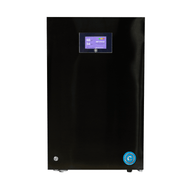 Cannatrol Cool Cure system in matte black, showing temperature, humidity, and dry cycle details on its digital display.