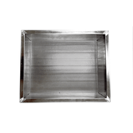 Rectangular metal drying basket with perforated sides and bottom, set against a white background.