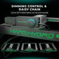 MARSHYDRO FC1500 LED grow lights with dimming control and daisy chain capability.