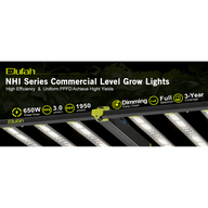 Elufah NHI Series 650W commercial LED grow light with dimming, full spectrum, and 3-year coverage.