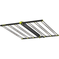 Black and green Elufah LED grow light with multiple light bars, against a white background.