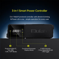 Elufah 3-in-1 Smart Power Controller with digital display showing 08:00, branded Elufah.