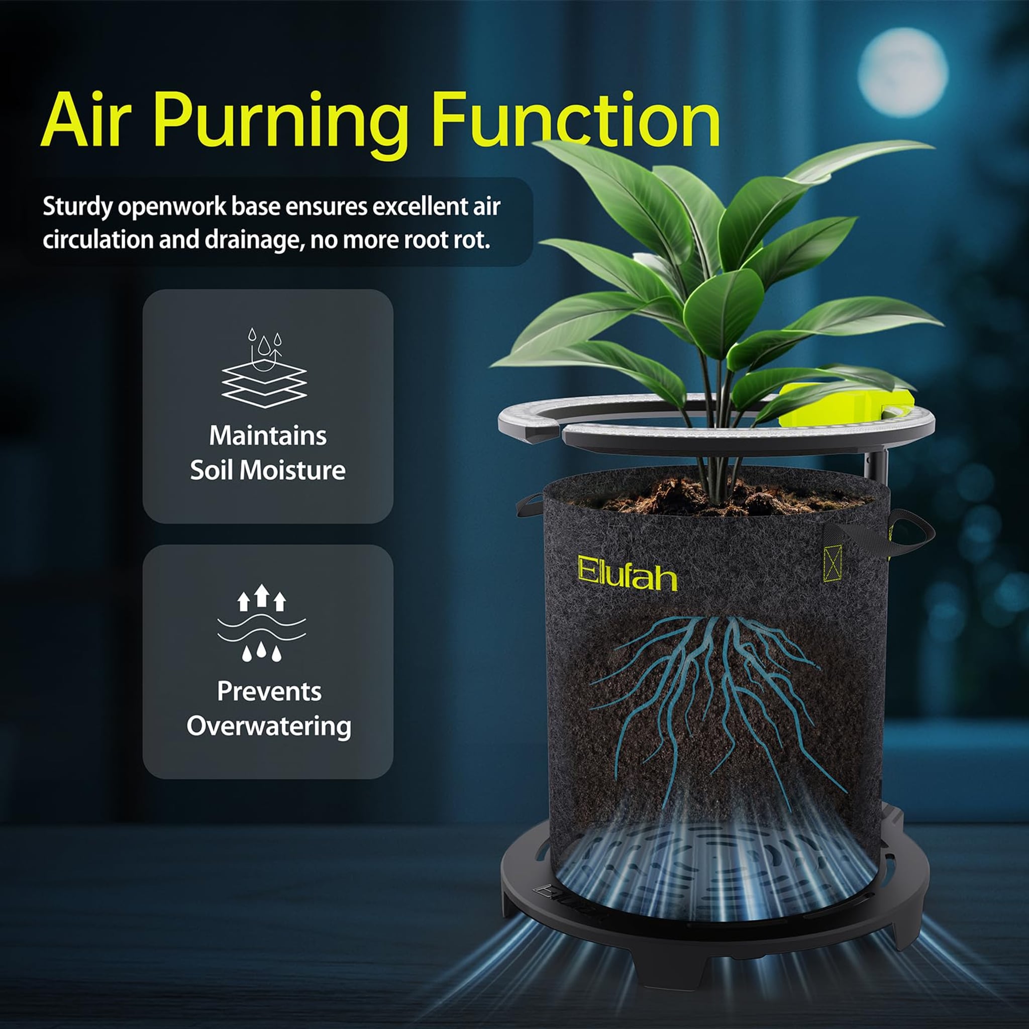 led grow lights for air plants Elufah Saturn720 Under Canopy LED Grow Light 72W