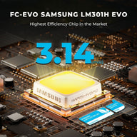 Samsung LM301H EVO LED chip with 3.14 µmol/j efficiency, part of Mars Hydro FC-EVO grow light.