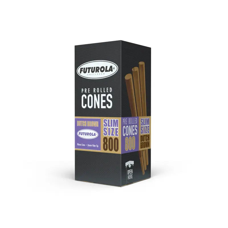 Futurola Slim Size 98/26 Pre-Rolled Cones Dutch Brown + Futurola Tip