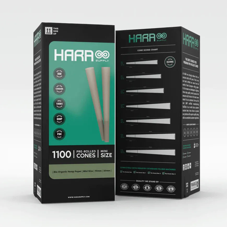 Hara Supply Mini Size 70/20 Pre-Rolled Cones Bio-Organic Hemp