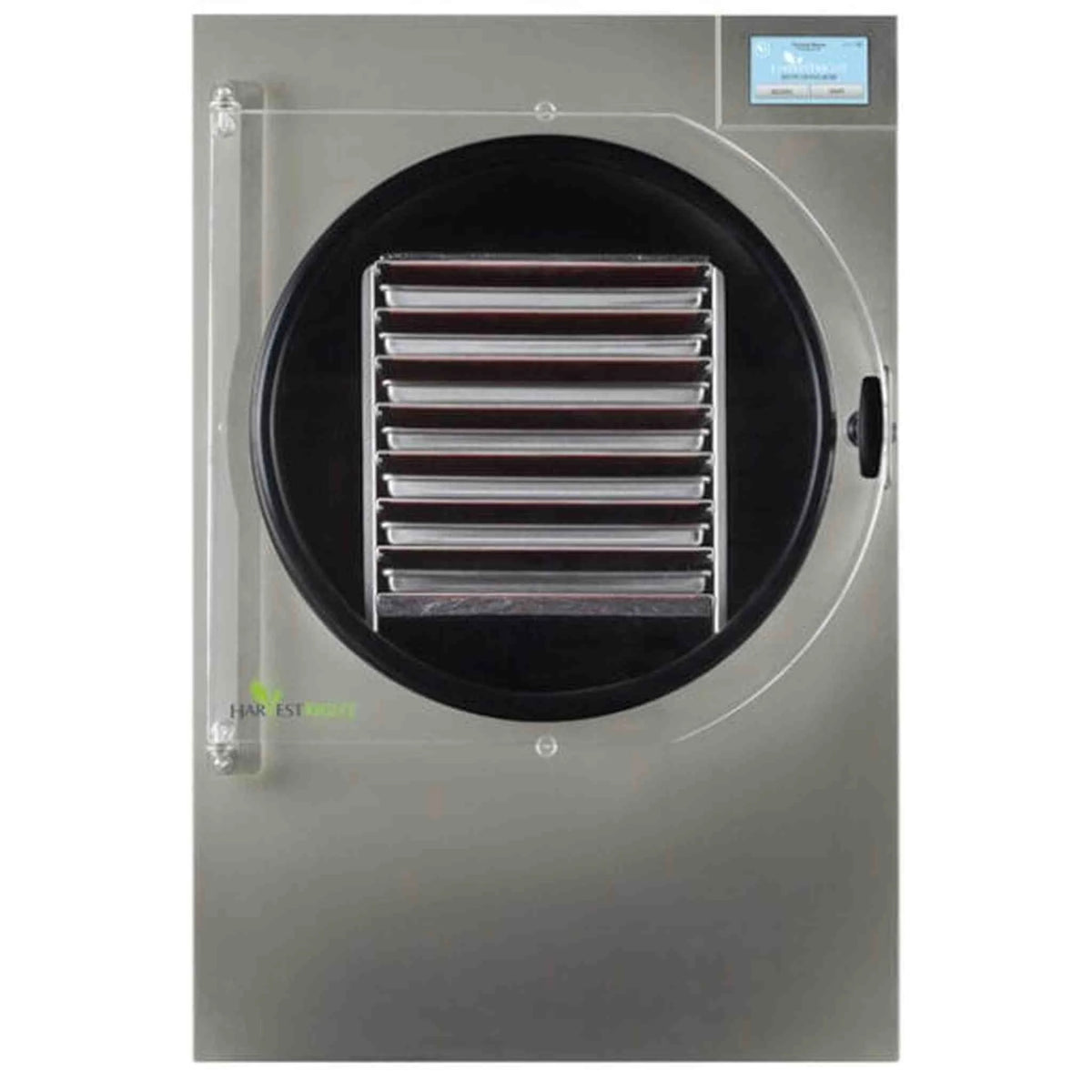 Harvest Right X-Large freeze dryer with display screen and racks.