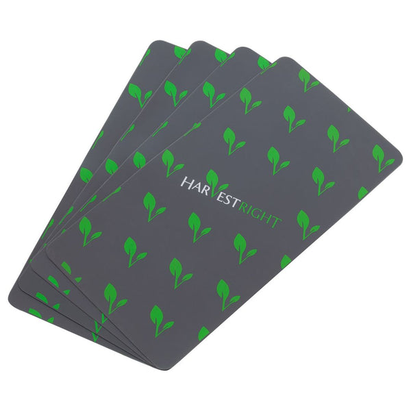 Harvest Right small set of 4 gray silicone mats with green leaf pattern and logo.