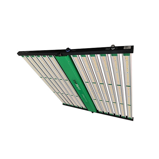 Iluminar HYPERMOL 1450W full spectrum LED grow light with multiple silver light bars and green frame.