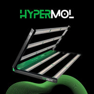 Iluminar HYPERMOL 720W full spectrum LED grow light in black & green, angled, with multiple light bars.