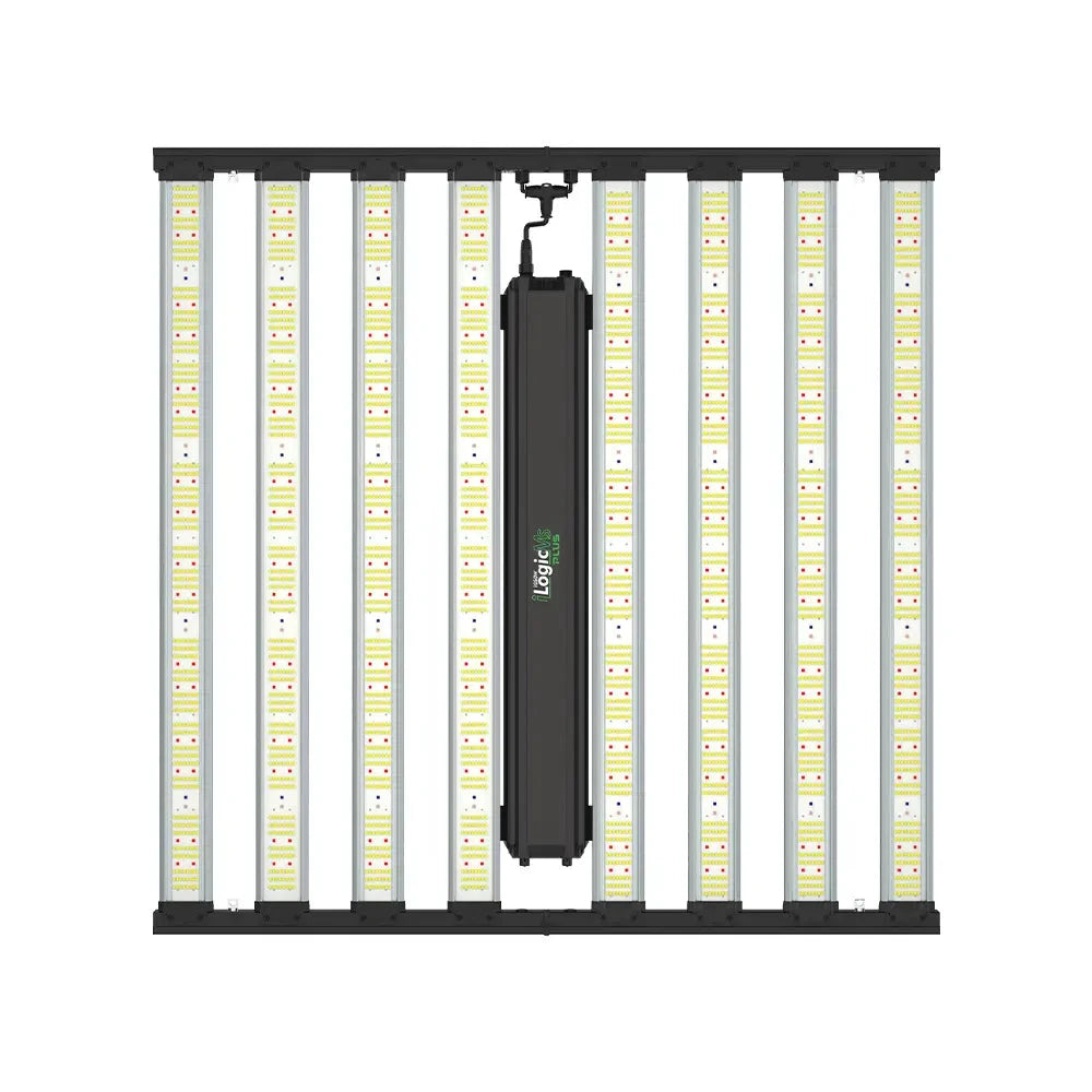 Iluminar iLogic MS Plus 1050W full-spectrum LED grow light with 8 bars of yellow and red LEDs.