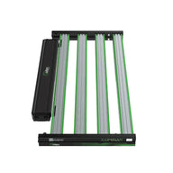 Iluminar iLogic MS Plus 1050W LED grow light. Black frame, four vertical bars with green edges, side driver.
