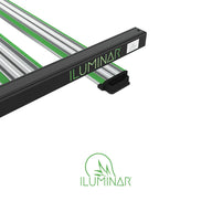 Iluminar iLOGIC MS Plus 700W Full Spectrum LED grow light, black fixture with green branding and stripes.