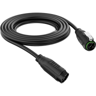 Black coiled cable with two black, multi-pin connectors.