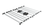 Mammoth Lighting 10-bar LED grow light with black drivers and aluminum frame.