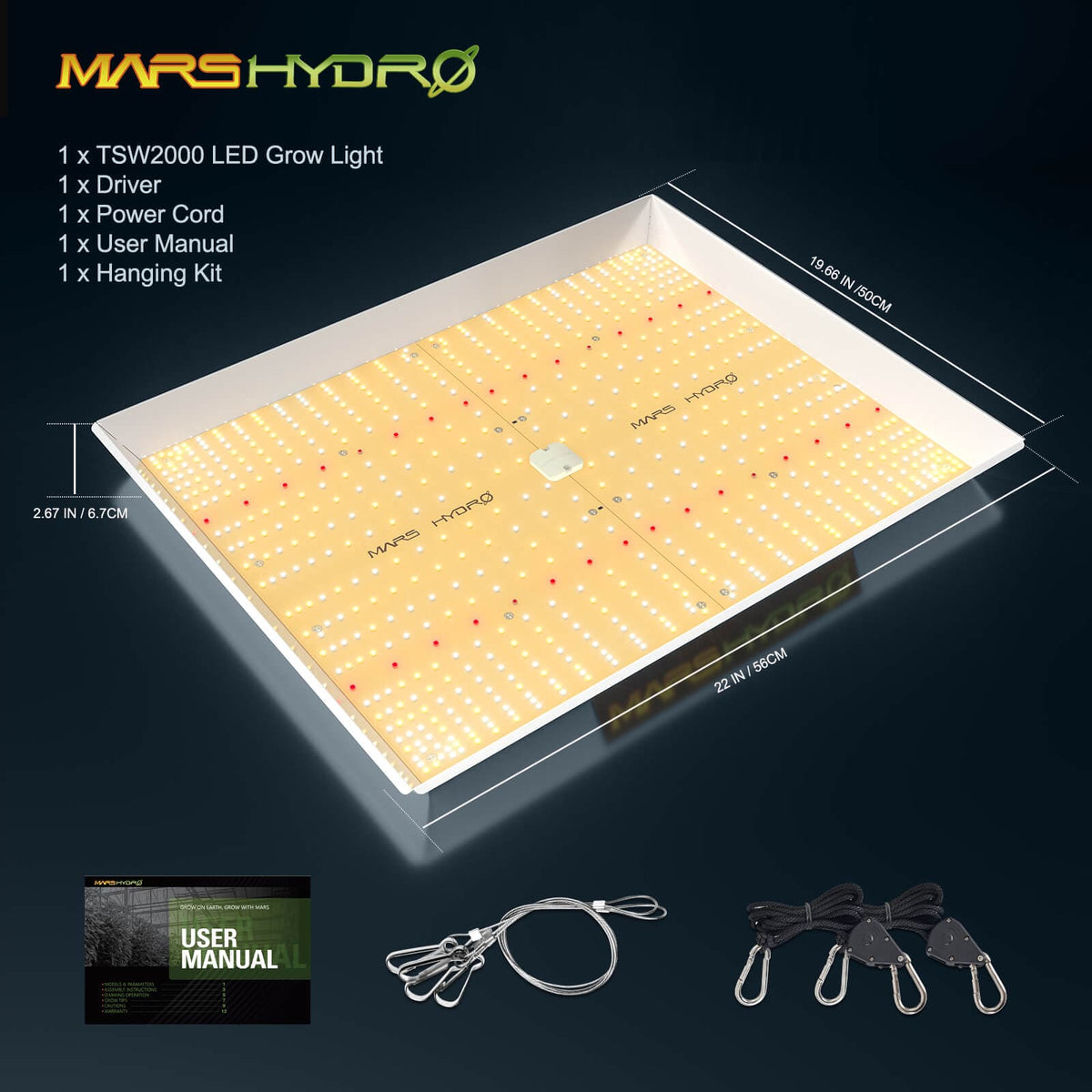 Mars Hydro TSW 2000 Full Spectrum LED Grow Light