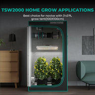 Mars Hydro TSW2000 grow tent with plants, light, and ventilation system.
