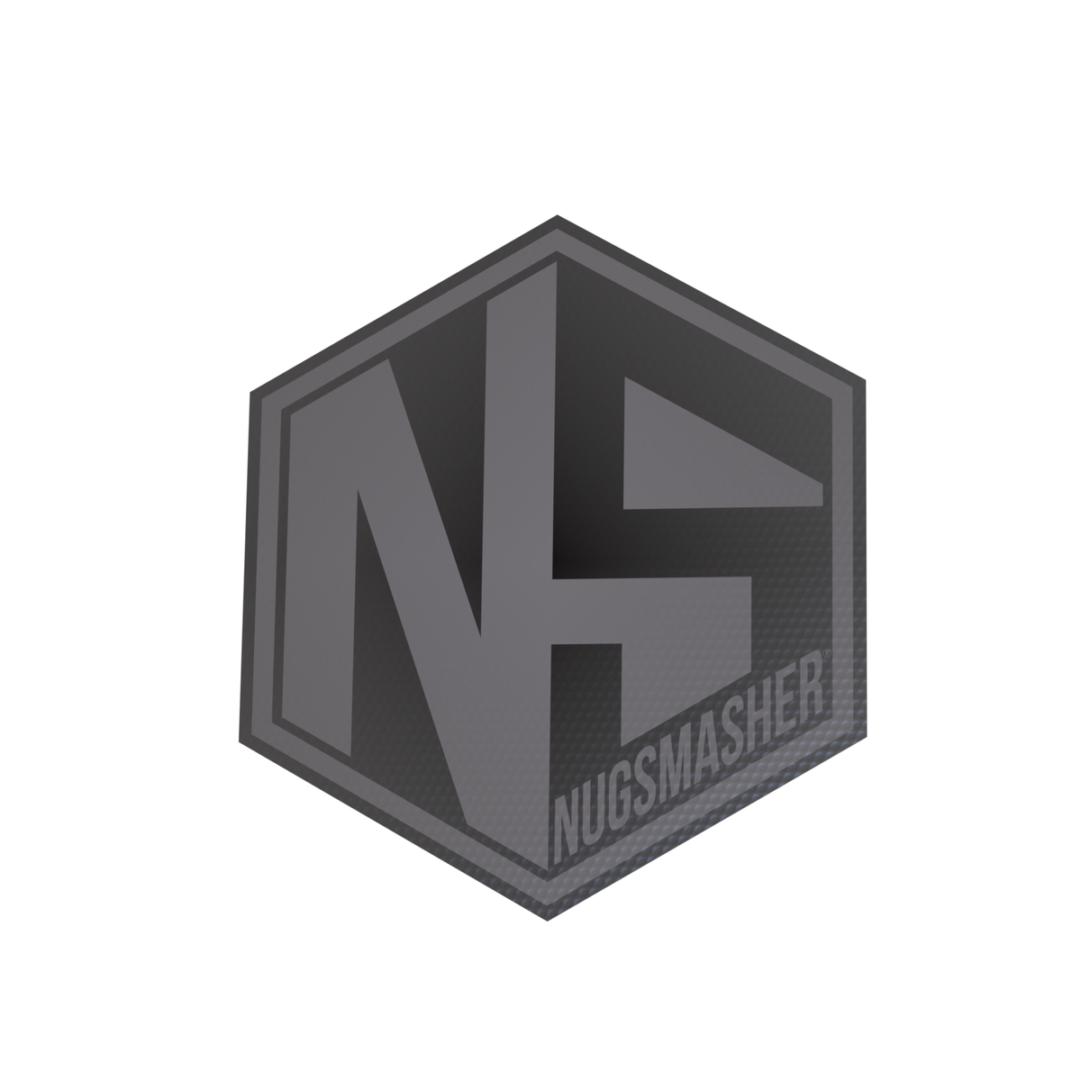 Hexagonal logo with "NF" in large grey letters and "NUGSMASHER" text below.
