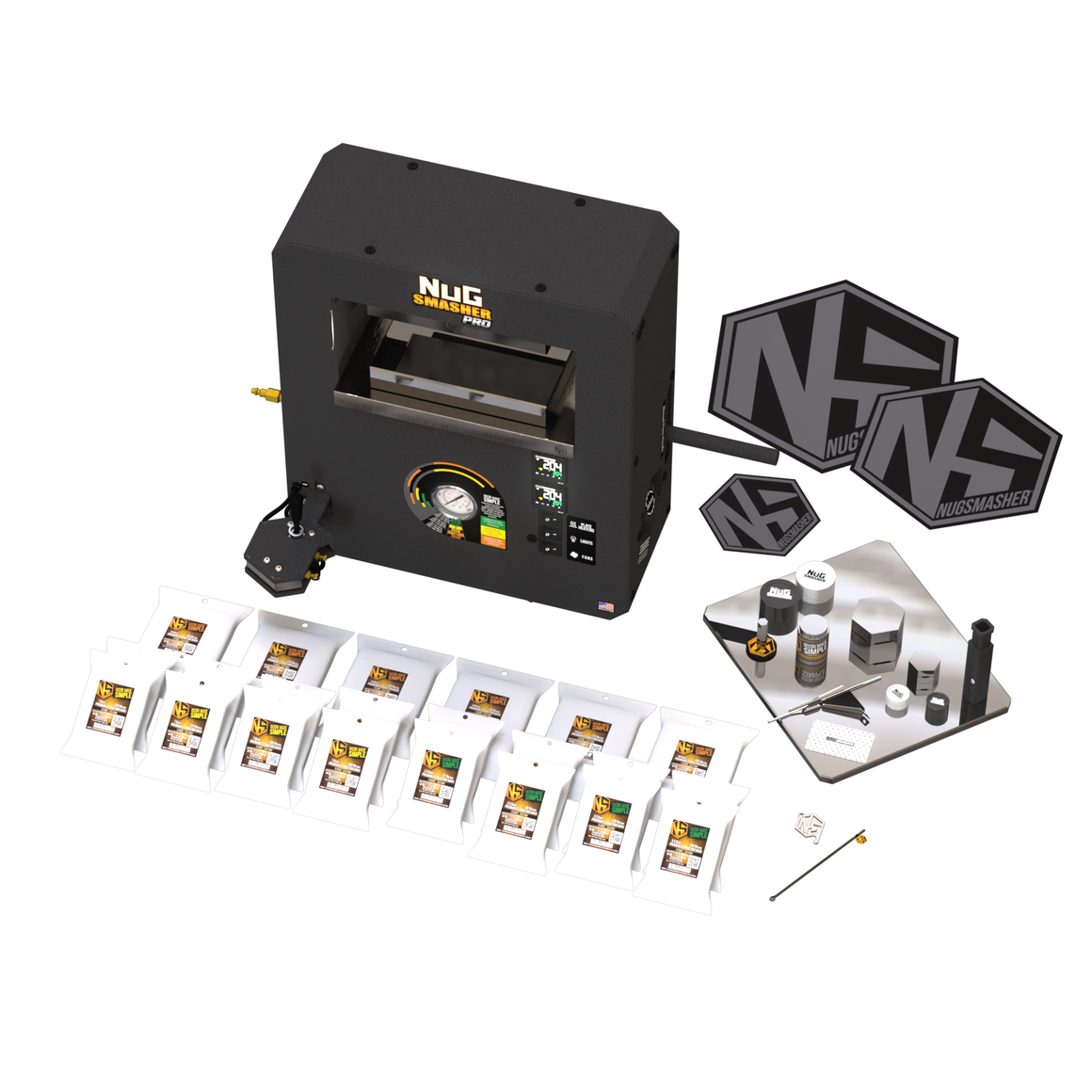 NugSmasher Pro 20 Ton Rosin Press bundles