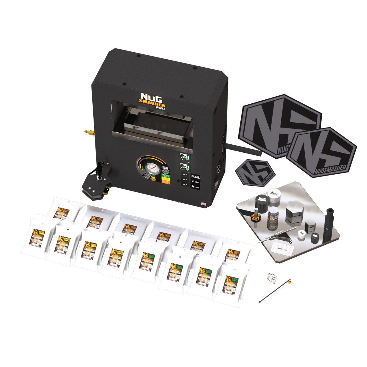 NugSmasher Pro 20 Ton Rosin Press Essentials Bundle