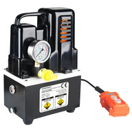 Rosineer electric-powered hydraulic pump with pressure gauge and remote control.