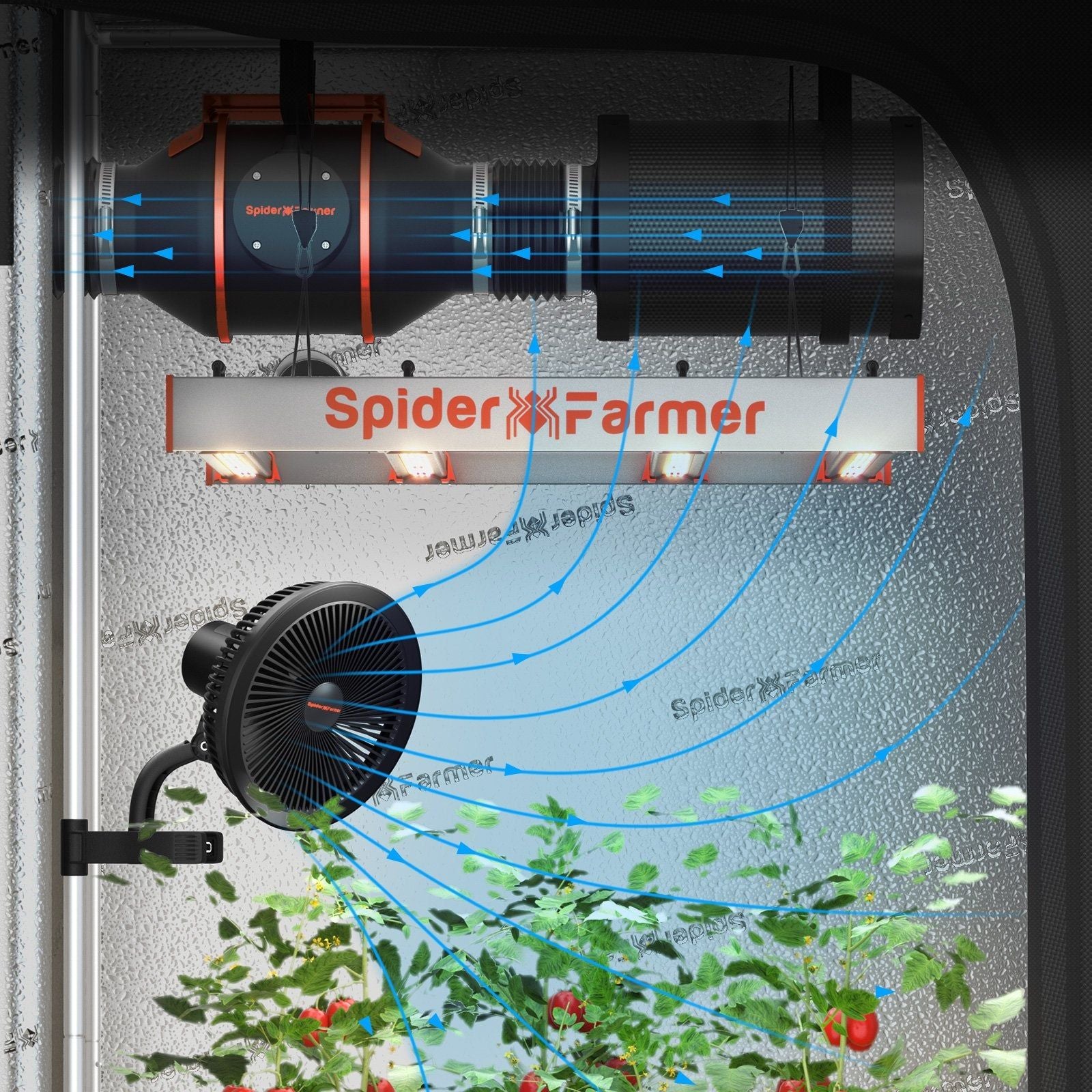 spider farmer sf1000 grow tent kit Spider Farmer SF1000 100W Dimmable Full Spectrum LED Grow Light
