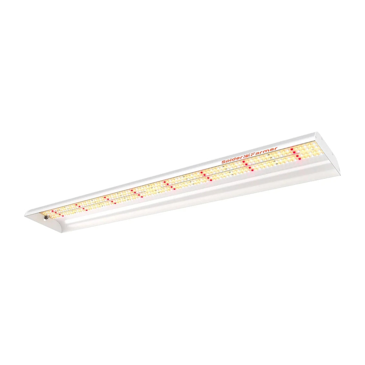 Spider Farmer SF600 LED grow light with white casing and full spectrum LEDs.