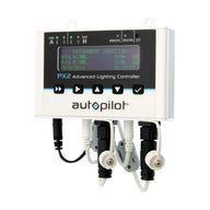 Autopilot PX2 Advanced Lighting Controller with LED display showing environment conditions, date, and time.