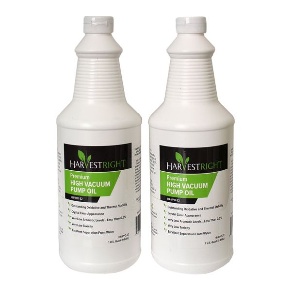 Harvest Right Premium High Vacuum Pump Oil 2-pack bottles.