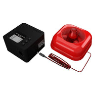 TrolMaster CO2 alarm station AS-1 with black control unit and red siren connected by black and red wire.
