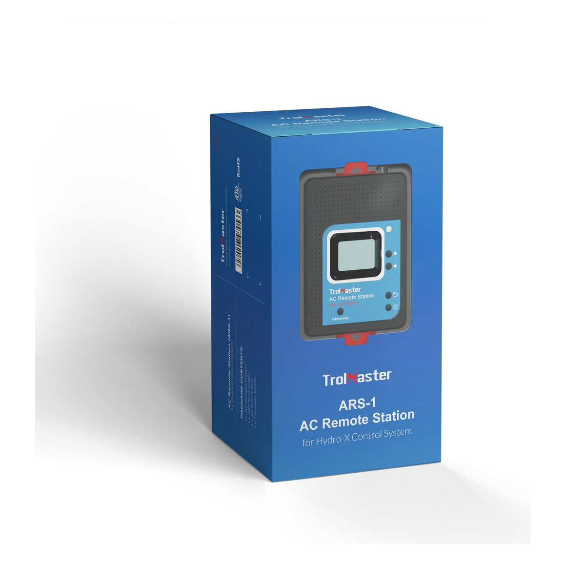 Blue box displays "TrolMaster ARS-1 AC Remote Station" for Hydro-X Control System.