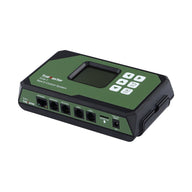 TrolMaster TCS-1 Tent-X Control System with ports for internet, sensors, devices, line 1, line 2, micro SD, and DC power.
