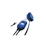 A blue TrolMaster substrate sensor with a digital display showing readings for moisture, EC, and temperature.