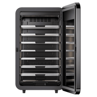 VIVOSUN smart curing box, open door, 7 drying racks inside.