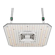 VIVOSUN AeroLight A100SE full-spectrum LED grow light with central fan, white, red, and amber LEDs, hanging hooks.