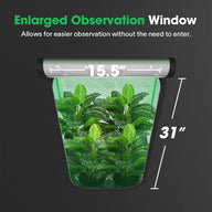 Vivosun grow tent features an enlarged observation window, 15.5
