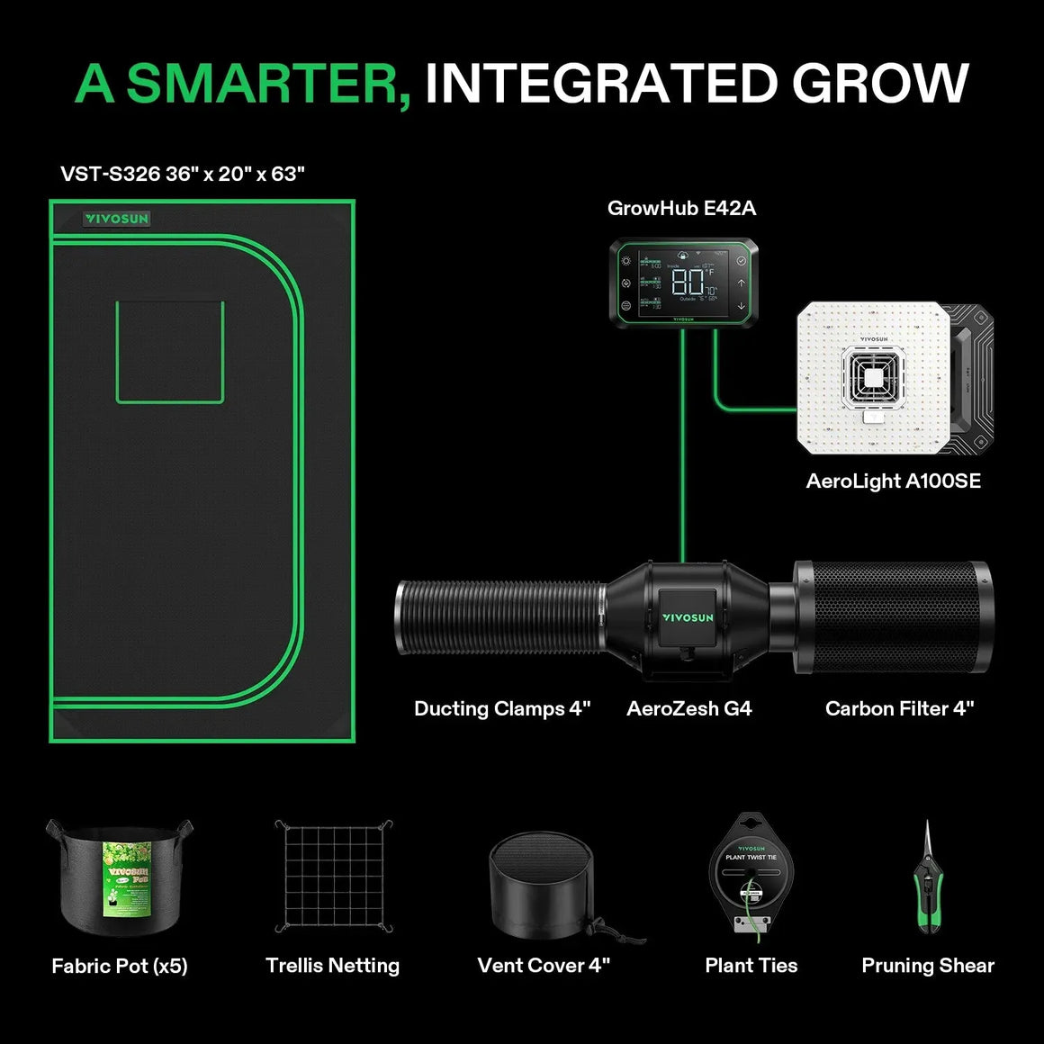 Vivosun Smart Grow Tent Kit 2 Plant | 2’ x 3’