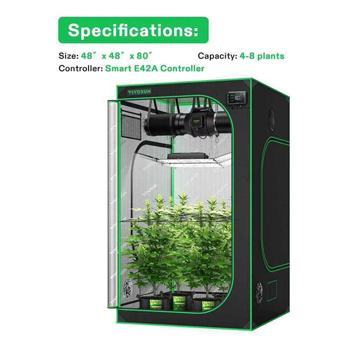 Vivosun Smart Grow Tent Kit 4 Plant | 4’ x 4’