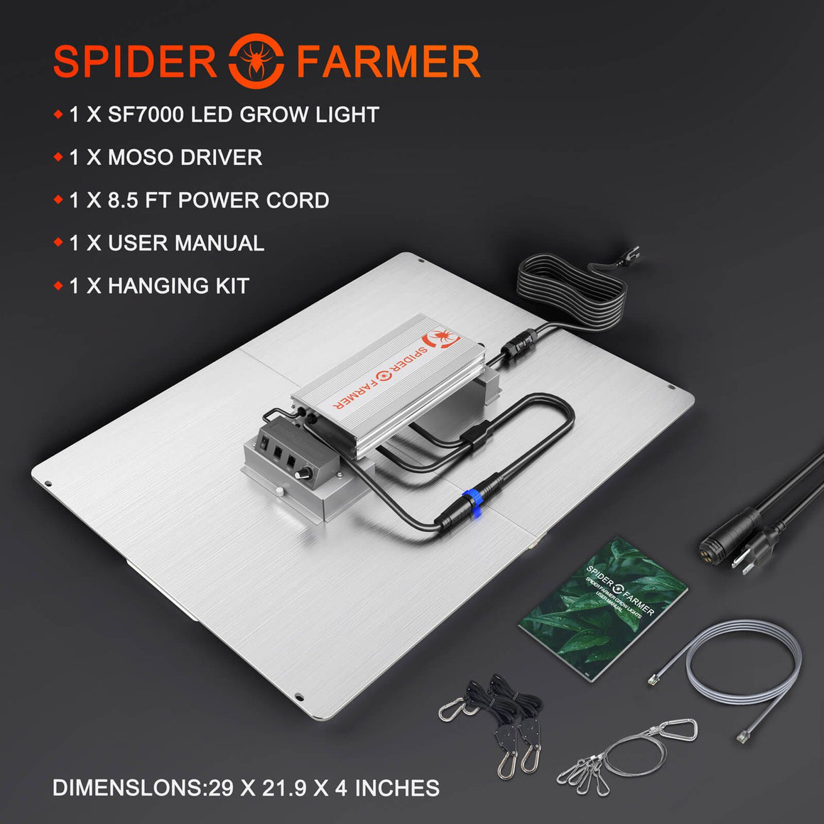 Spider Farmer SF7000 Inclusions