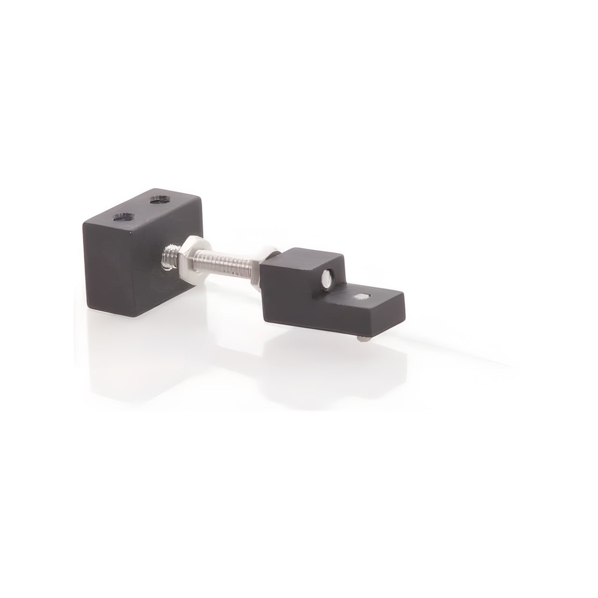 Black plastic blade adjuster with screw and nut for a CenturionPro trimmer.