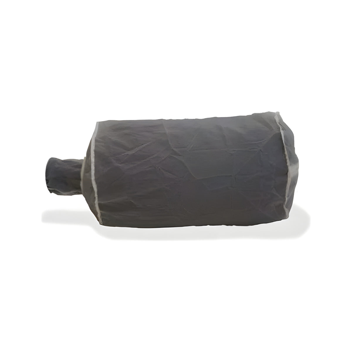 Gray fabric collection bag with a darker funnel-shaped opening on the left.