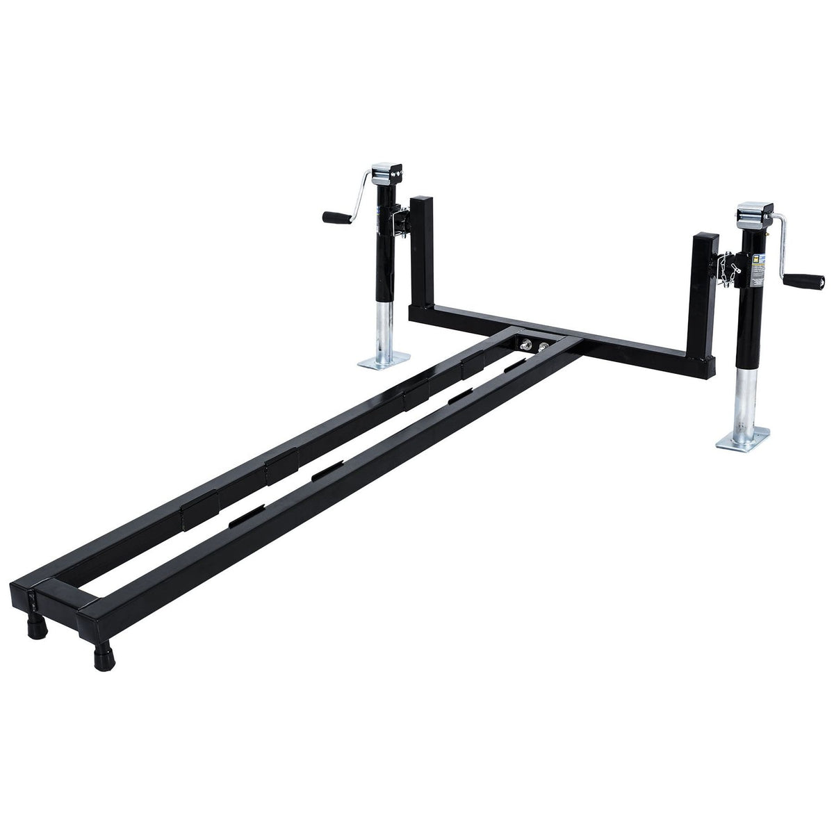 Black tandem rail kit with two adjustable jacks and crank handles for a CenturionPro Gladiator trimmer.