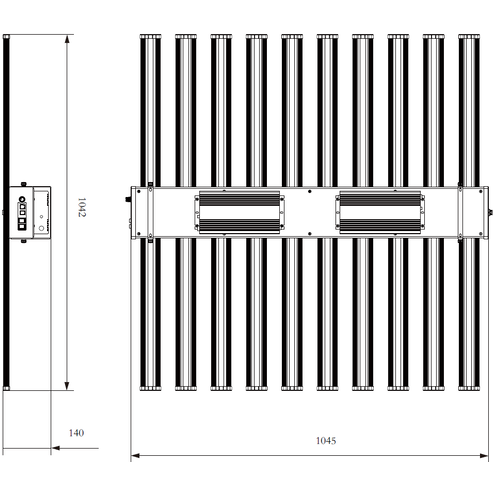 Electrivo Electrivo 800W XBar Pro Full-spectrum LED Grow Light Size